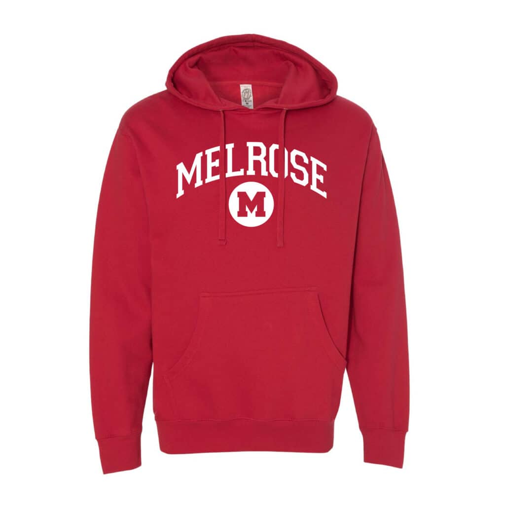 Unisex Red Melrose Midweight Hooded Sweatshirt