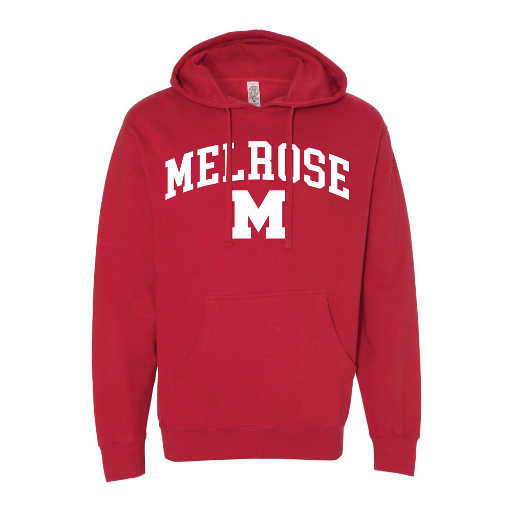 Adult Red Melrose Midweight Hooded Sweatshirt