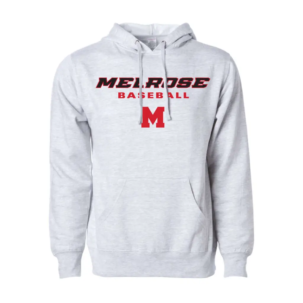 Unisex Grey Melrose Baseball Midweight Hooded Sweatshirt