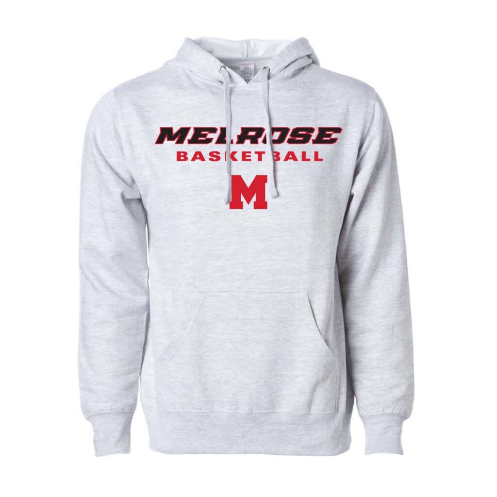 Unisex Grey Melrose Basketball Midweight Hooded Sweatshirt