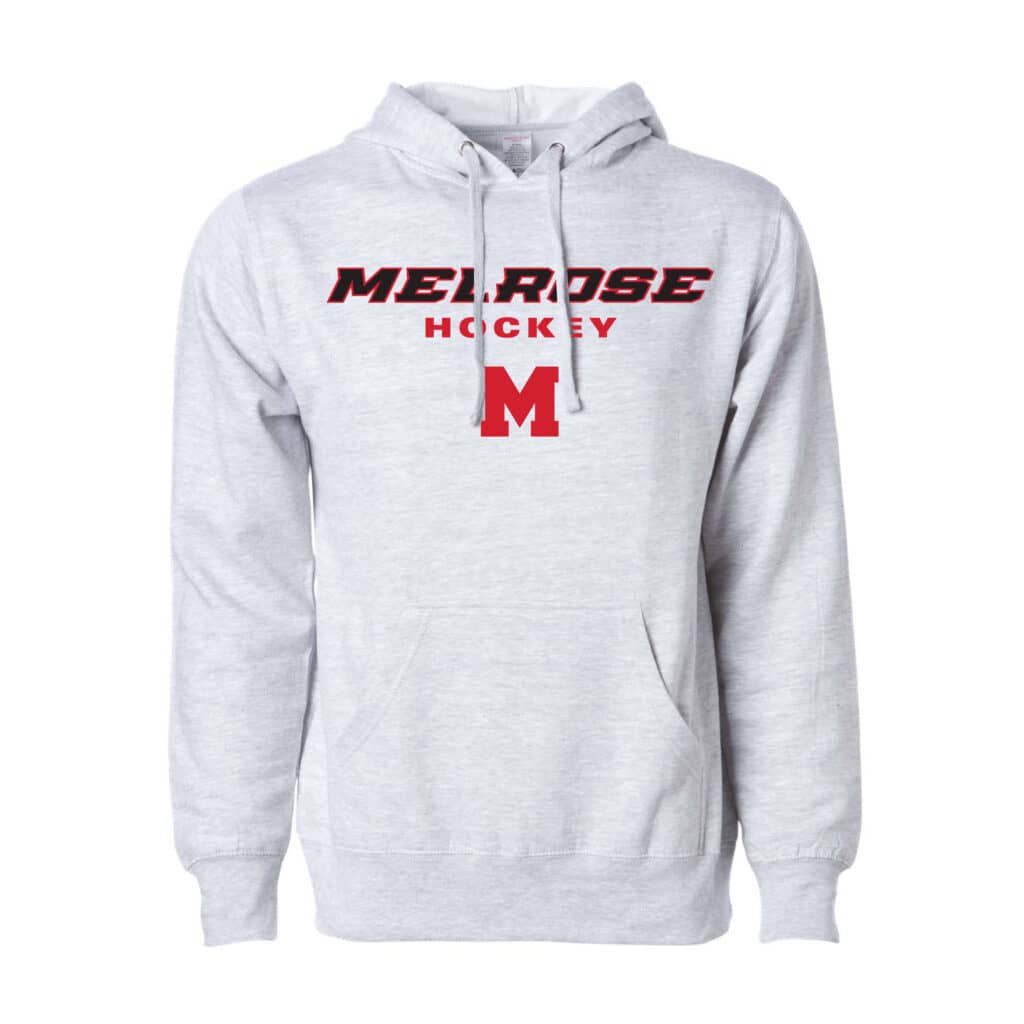 Unisex Grey Melrose Hockey Midweight Hooded Sweatshirt