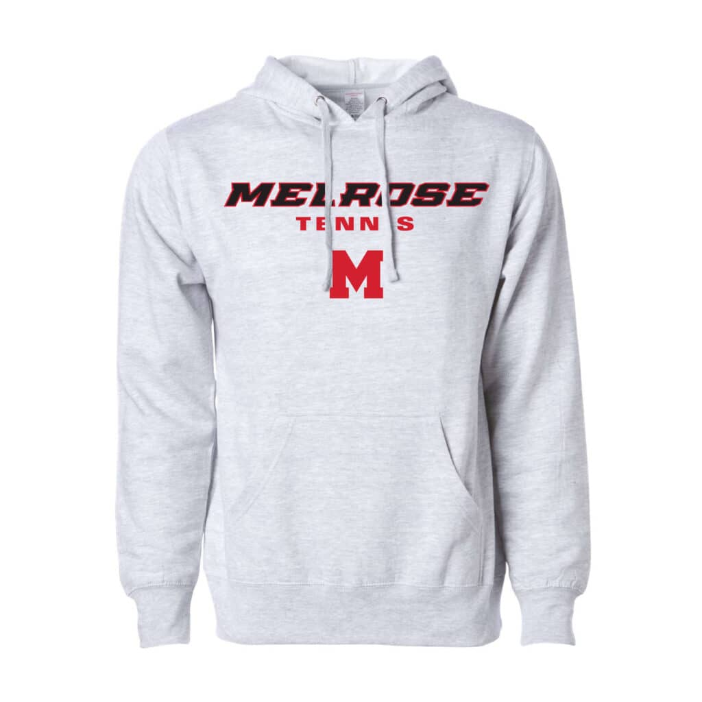 Unisex Grey Melrose Tennis Midweight Hooded Sweatshirt