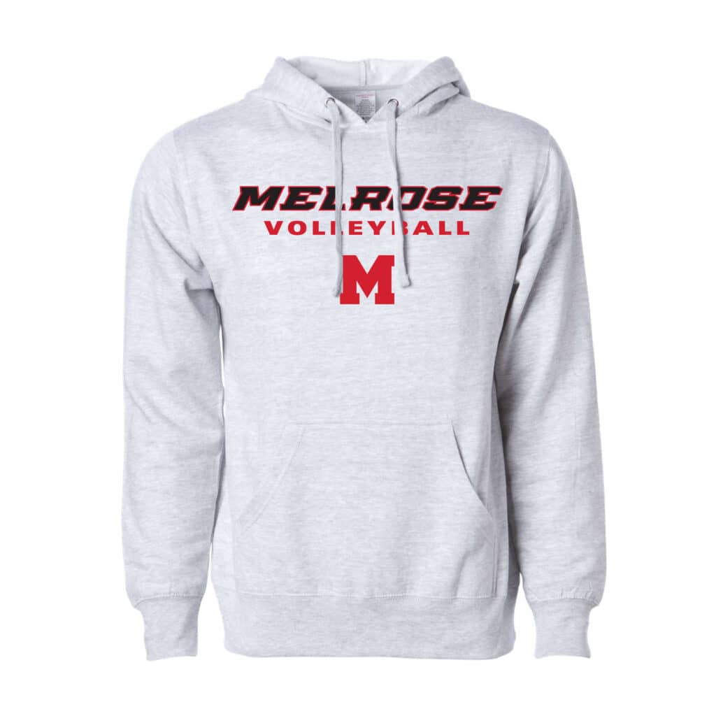 Unisex Grey Melrose Volleyball Midweight Hooded Sweatshirt