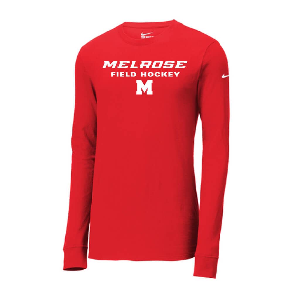 Nike@ Dri-FIT Cotton/Poly Long Sleeve Red Tee