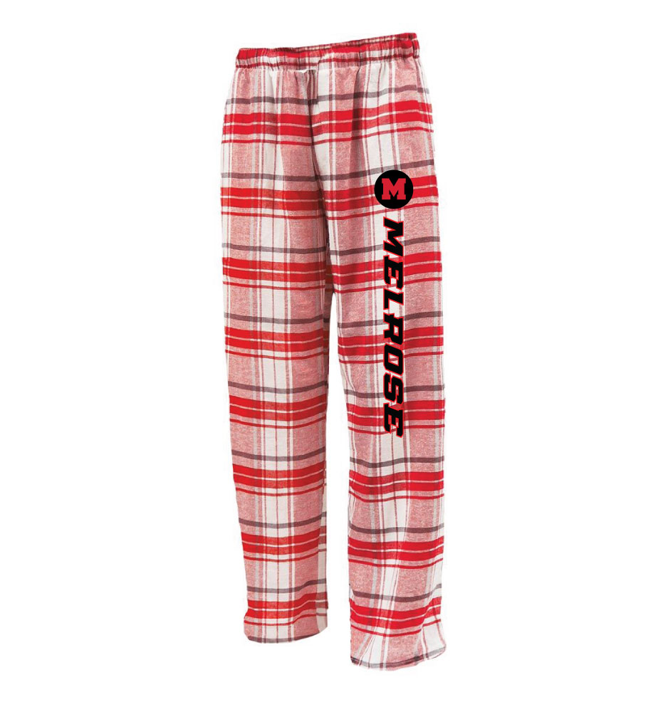 Youth White & Red Melrose Flannel Pants