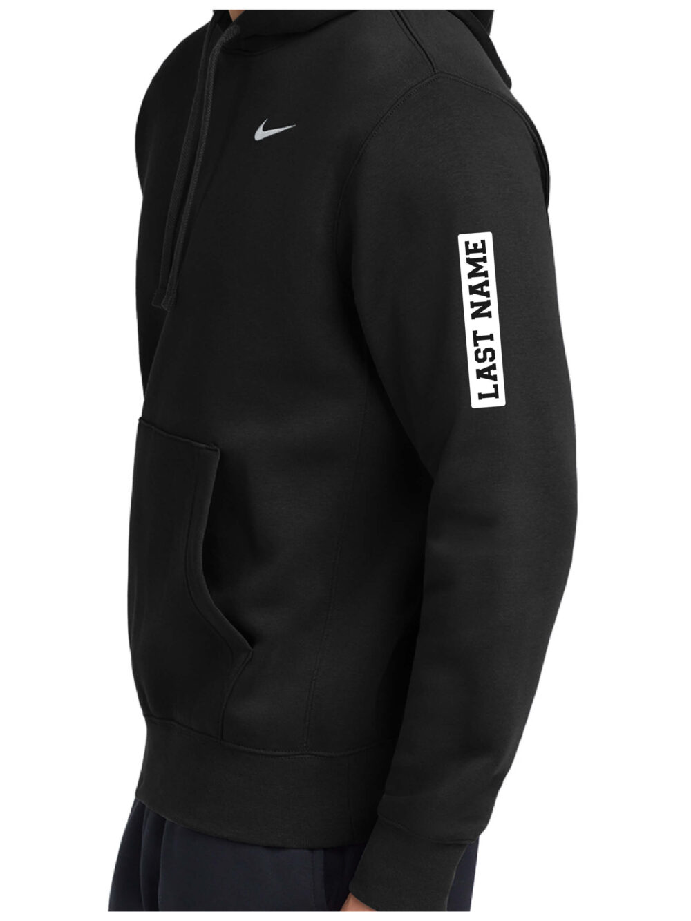 Nike® Club Fleece Pullover Black Appliqué Hoodie - Image 2