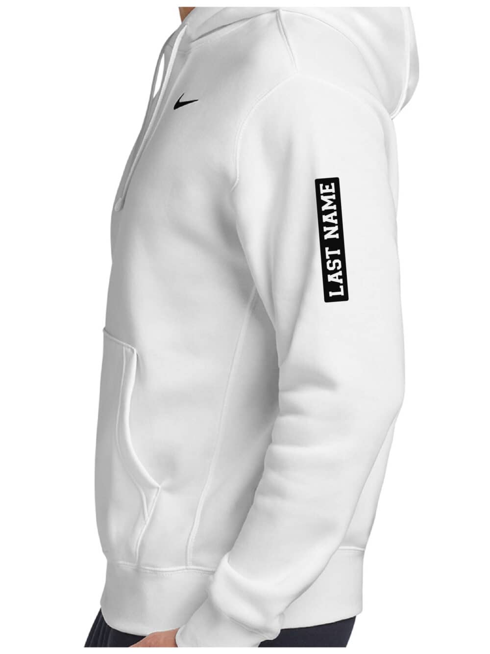 Nike® Club Fleece Pullover White Appliqué Hoodie - Image 2