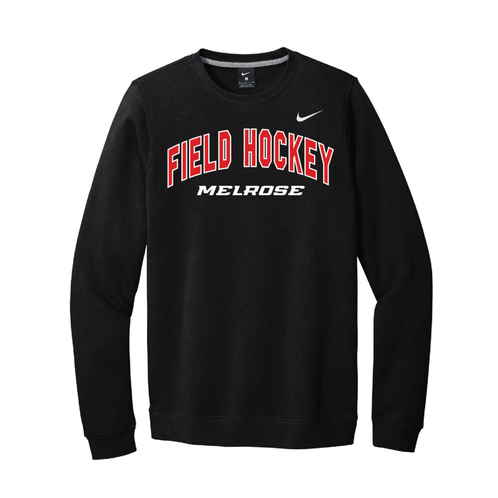 Nike® Club Fleece Black Field Hockey Appliqué Crew