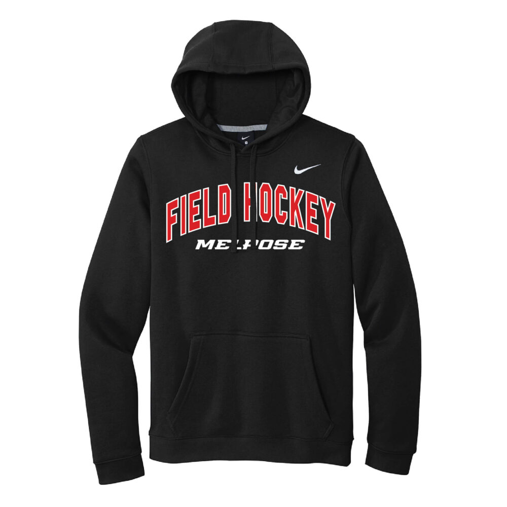 Nike® Club Fleece Pullover Black Field Hockey Appliqué Hoodie