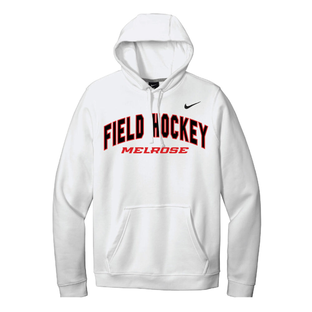 Nike® Club Fleece Pullover White Field Hockey Appliqué Hoodie