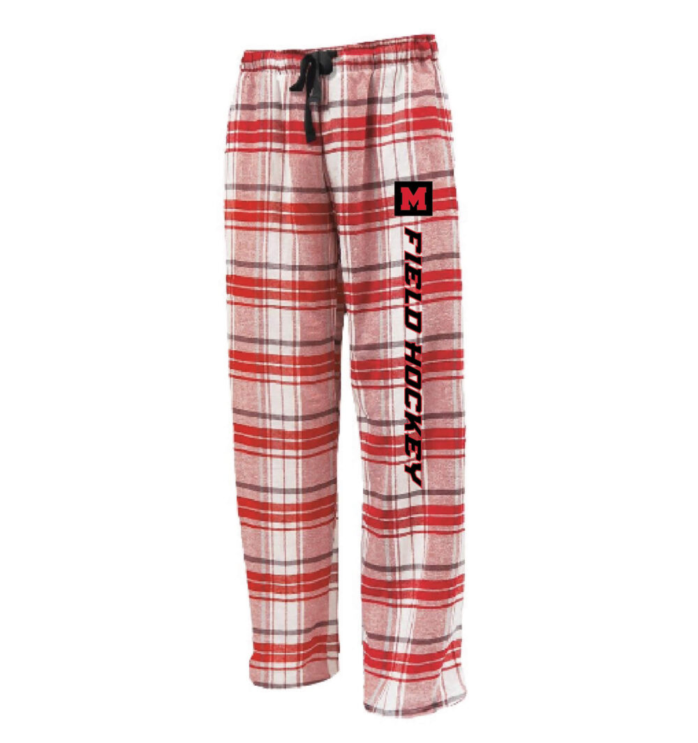 Unisex White & Red Flannel Field Hockey Pants