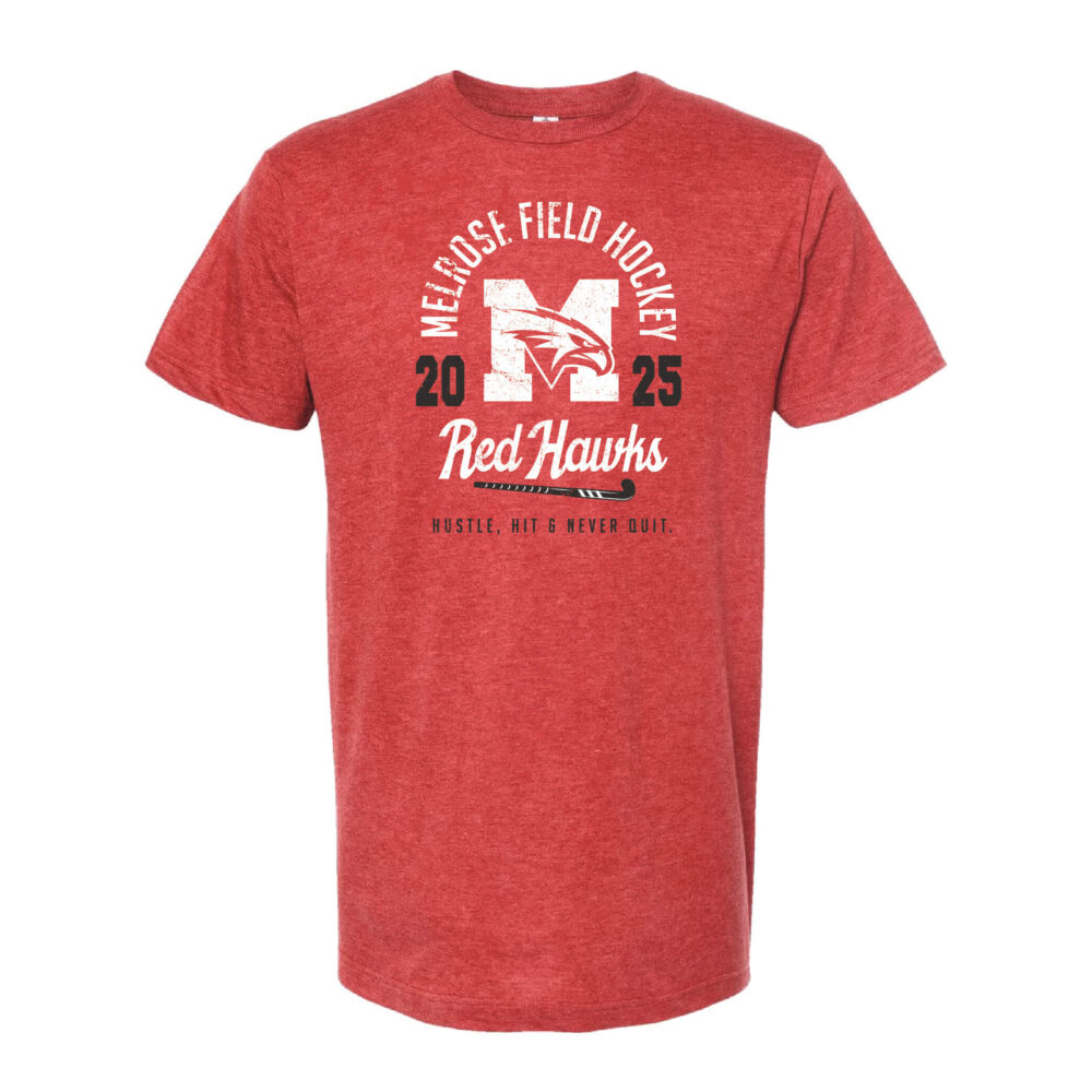 Unisex Heather Red Fine Jersey Red Hawks Field Hockey T-Shirt
