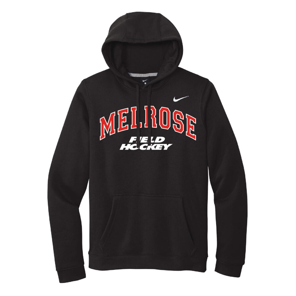 Nike® Club Fleece Pullover Black Appliqué Hoodie