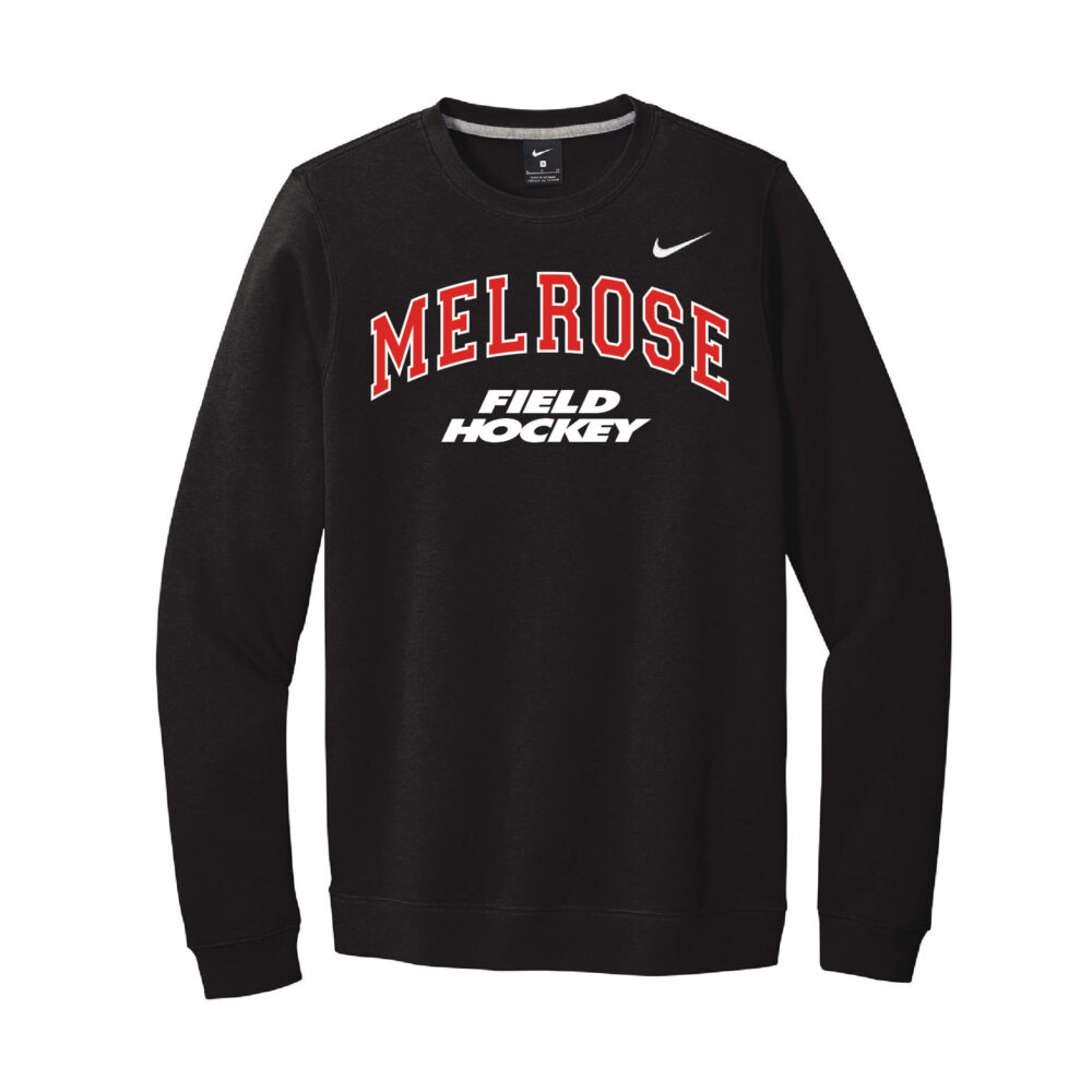 Nike® Club Fleece Black Appliqué Crew