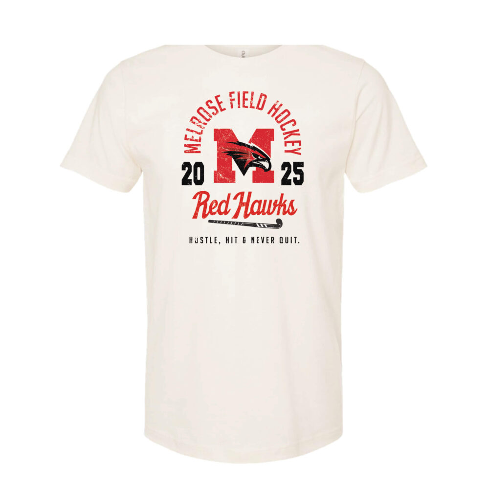 Unisex Vintage White Fine Jersey Red Hawks Field Hockey T-Shirt