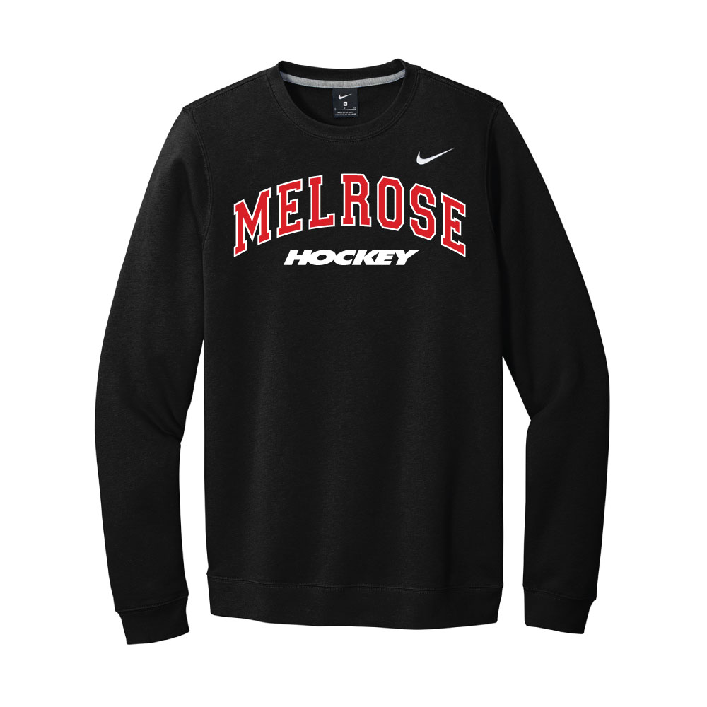 Nike® Club Fleece Black Appliqué Crew
