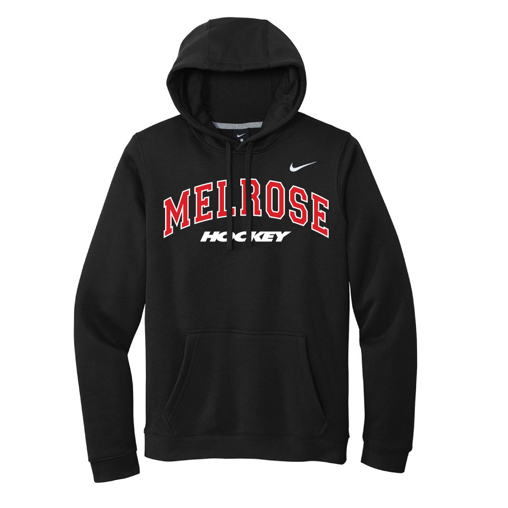 Nike® Club Fleece Pullover Black Appliqué Hoodie