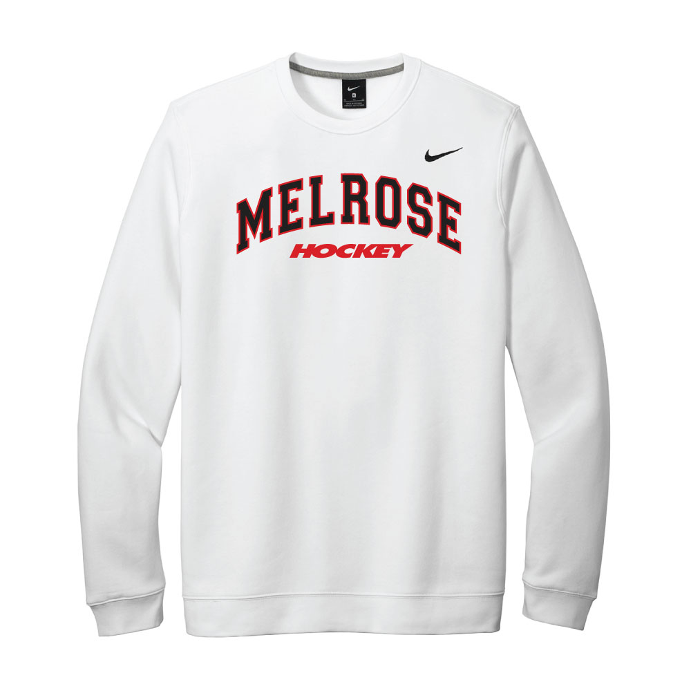 Nike® Club Fleece White Appliqué Crew